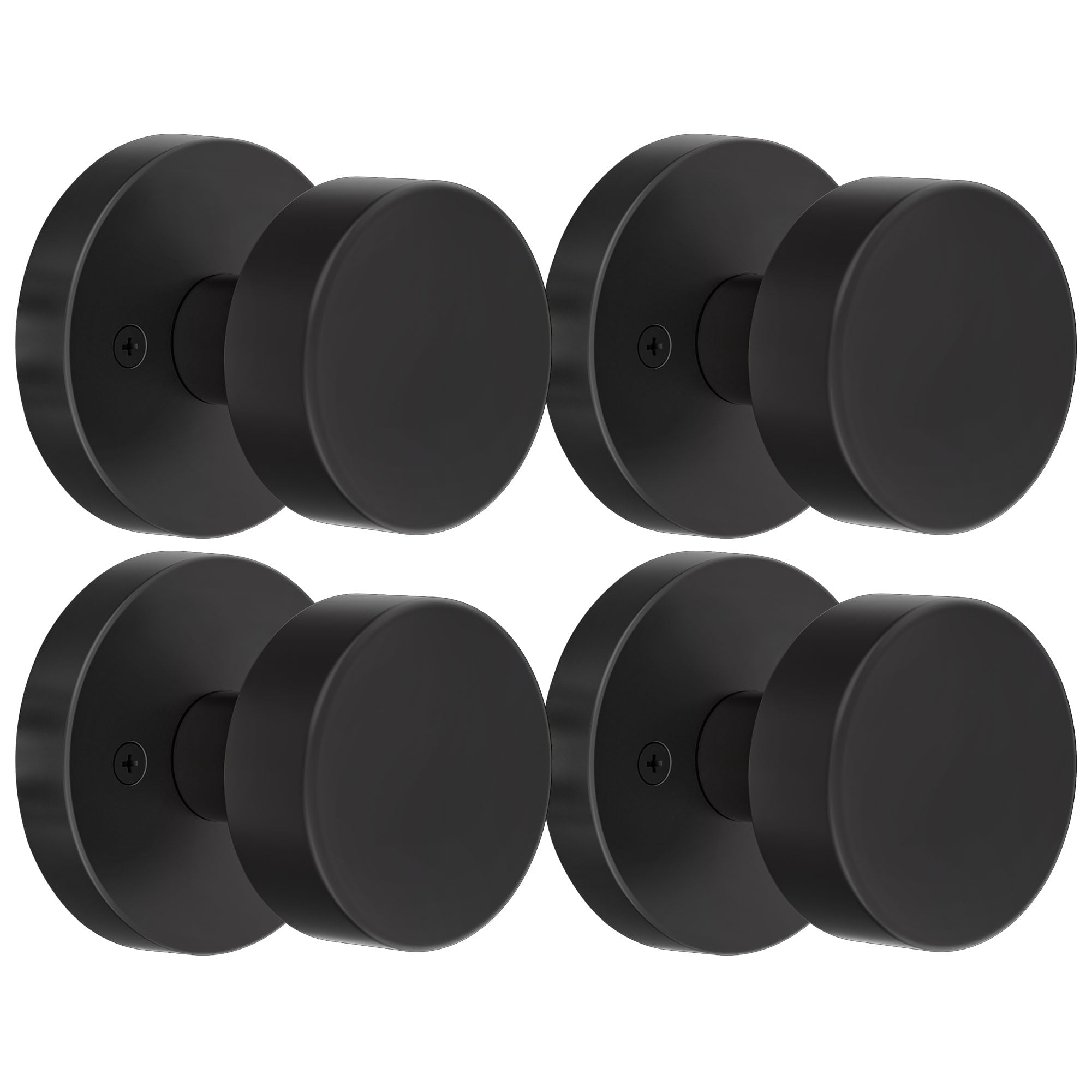 Photo 1 of naubea 4 Pack Black Dummy Interior Door Knob Matte Black Door Knobs for Bifold Closet Doors, Heavy Duty Round Modern Door Handle