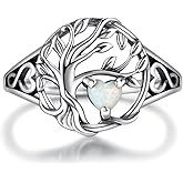 Zepmais Tree of Life Opal Ring 925 Sterling Silver for Women-Mothers Day Jewelry Gifts for Mom Lover Wife