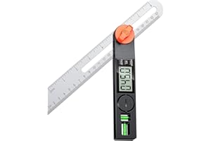 NORTOOLS Digital Angle Finder Protractor, Plastic Angle Finder 7inch/200mm 0-360 ° LCD Digital Protractor Ruler,±0.5° Accurac