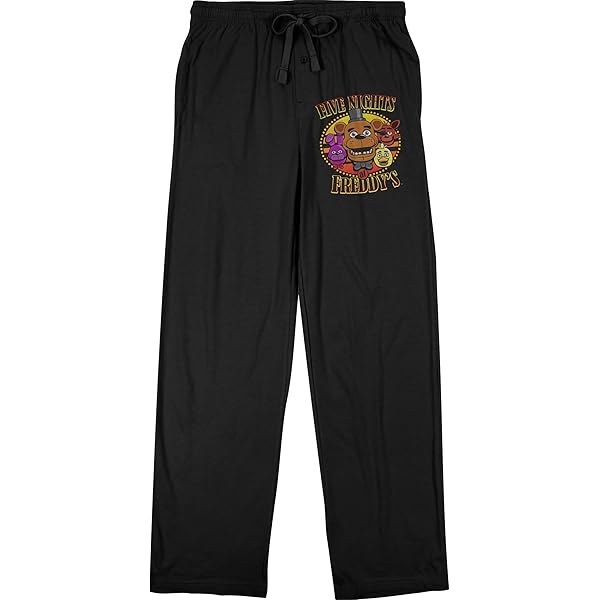 Fnaf Pajama Pants Freddy Jason One On One Men's Black Graphic