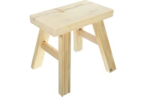 NUOBESTY Solid Wood ’ Stool, Mini Wooden Footstool 24X14.5X23Cm, Natural Finish Household and