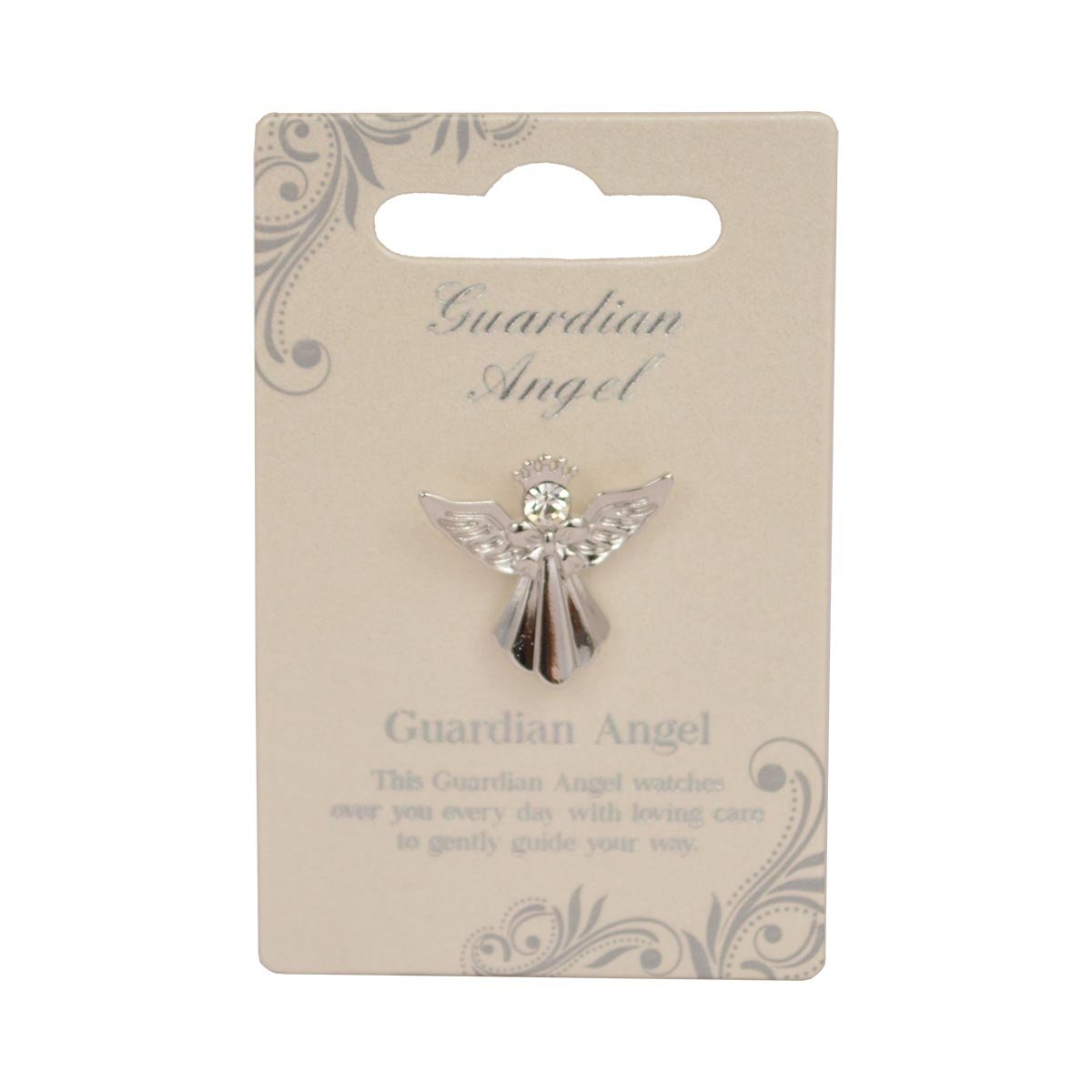 Guardian Angel Silver Coloured Angel Pin With Gem Stone Sentimental Gift Idea