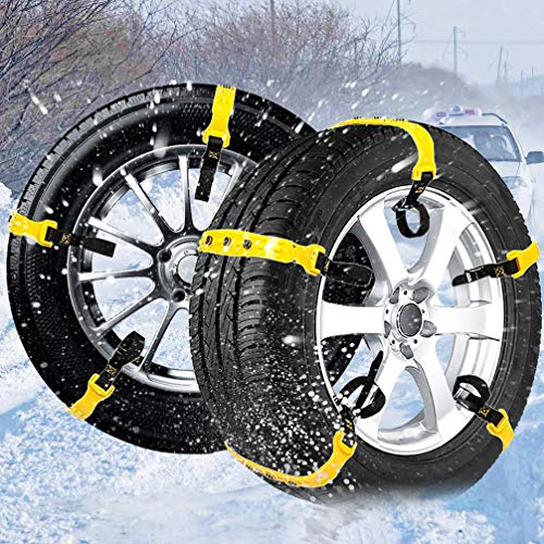 Car Snow Chains Snow Tire Chains for Most Cars Anti-Slip Car Chains Car Emergency Chains All Season Anti-Skid Snow Cables Car Cables SUV Tire Cables (for Tire Width: 185-295mm)