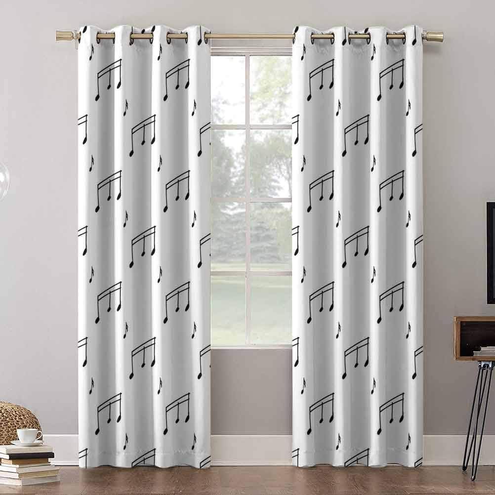 Aishare Store Room Darkening Window Curtains, Musical Notes Theme