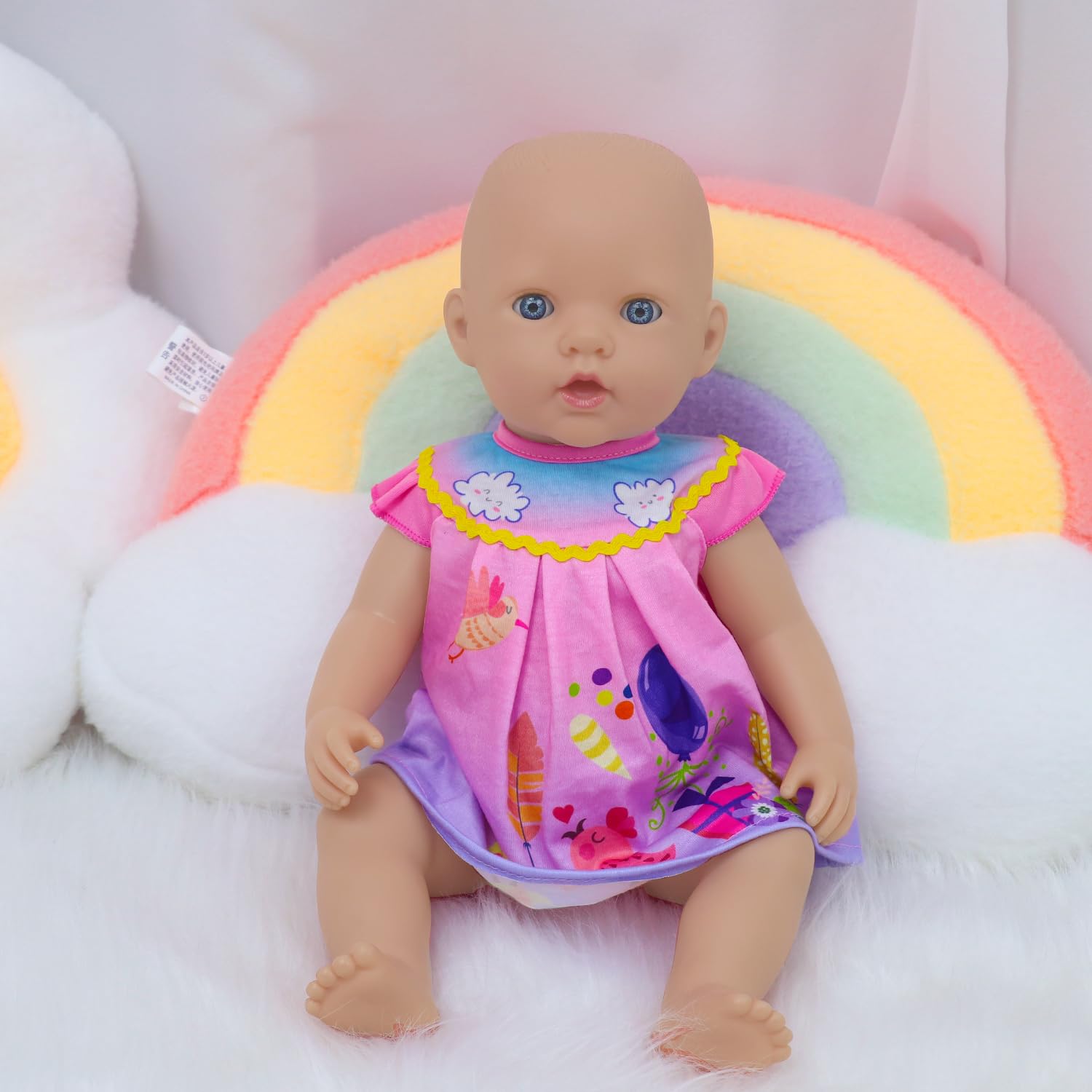 4 Set Baby Doll Clothes for 13-16 Inch Dolls, 6 Pcs 14 Inch Doll Clothes Accessories Dress Outfits Include Skirts, Top, Pants, Jumpsuit