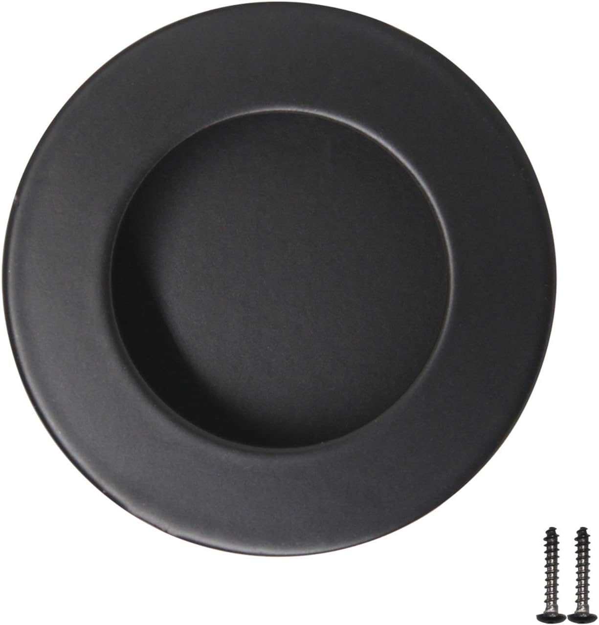 2 Pack Stainless Steel Black Recessed Finger Pulls Pocket Flush Door Pulls Drawer Dresser Pull Handles 0.4''Groove Depth Large Enough to Grasp