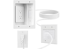 Dual Outlet in Wall Cable Management Kit, Hide Cords Wall Mounted TV,Power Bridge Wall Kit for TV,Recessed Outlet for Organiz