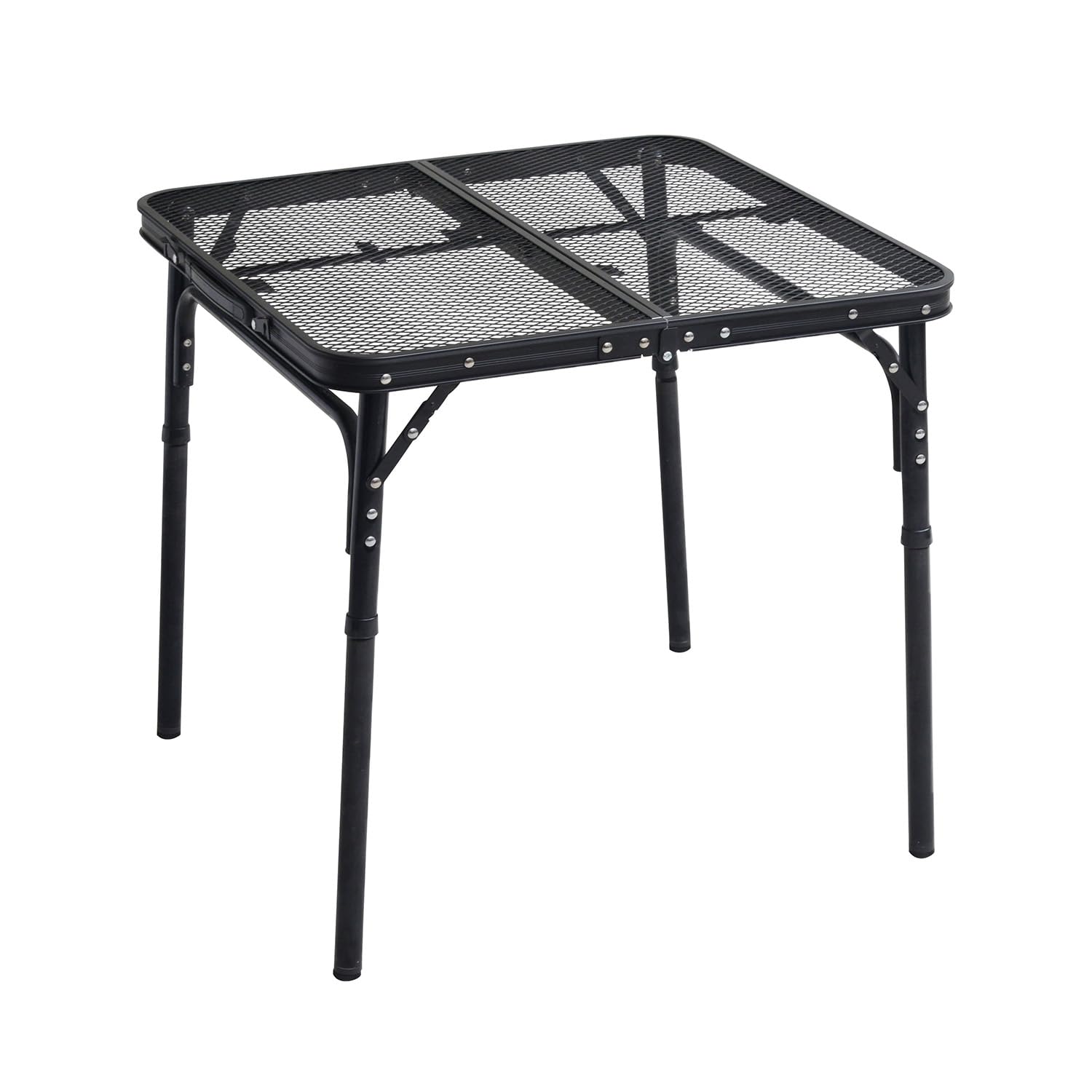 [山善 キャンパーズコレクション] キャンプ アウトドア メッシュ テーブル 熱い調理器具もそのまま置ける(耐熱) 高さ調整可能(2段階) タフライトテーブル TLT-6060(MBK)商品画像