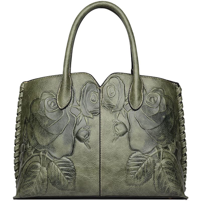 NIYUTA Women Top-Handle Bag Shoulder Bag Classical Ladies Tote Bag Messenger Bag Travel Waterproof PU Leather Green