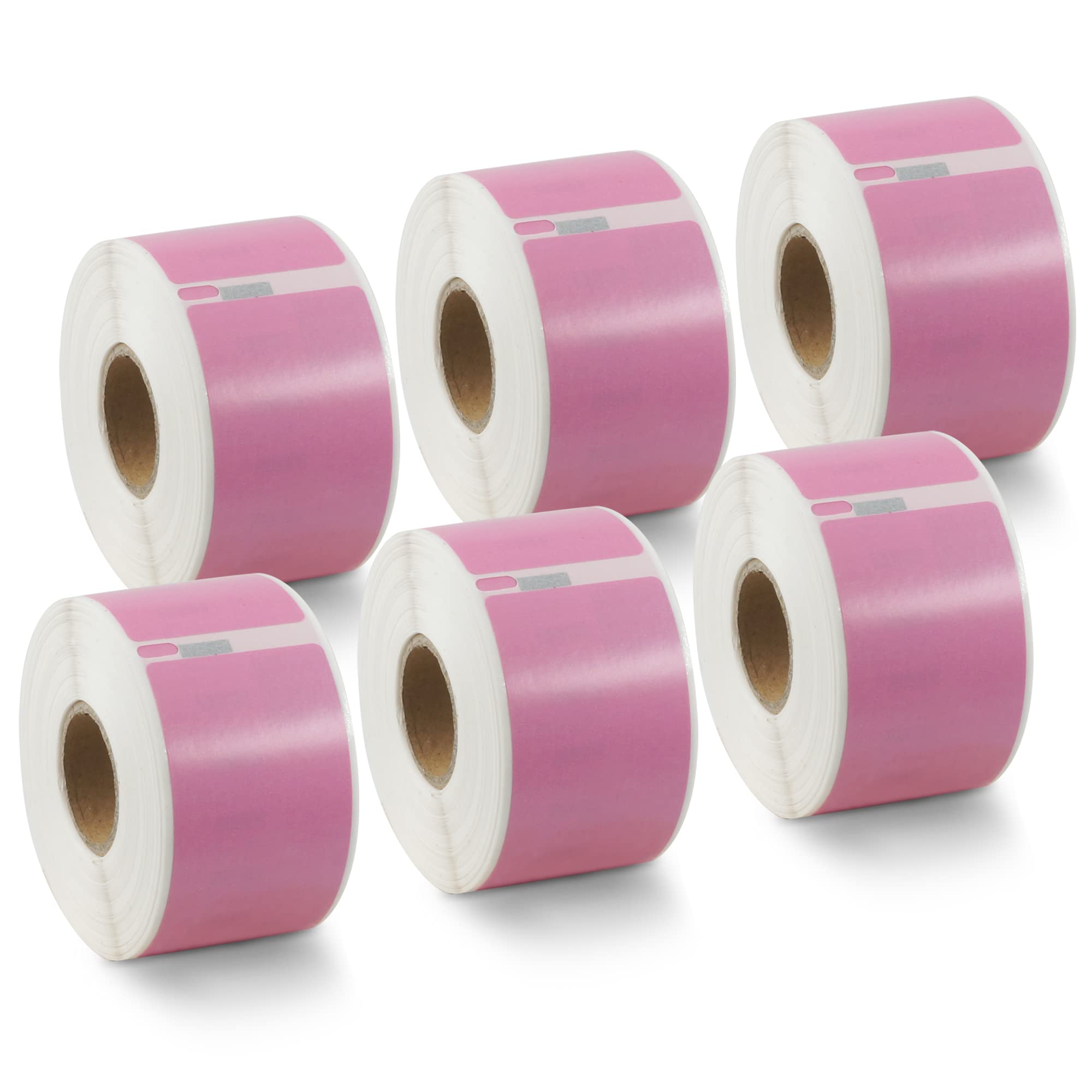 BETCKEY - 6 Rolls Pink Large Address Labels Compatible with DYMO 99012(S0722400), 36mm x 89mm, 1560 Colored Labels Compatible with DYMO LabelWriter 450, 4XL, NOT Fit 550 or 5XL