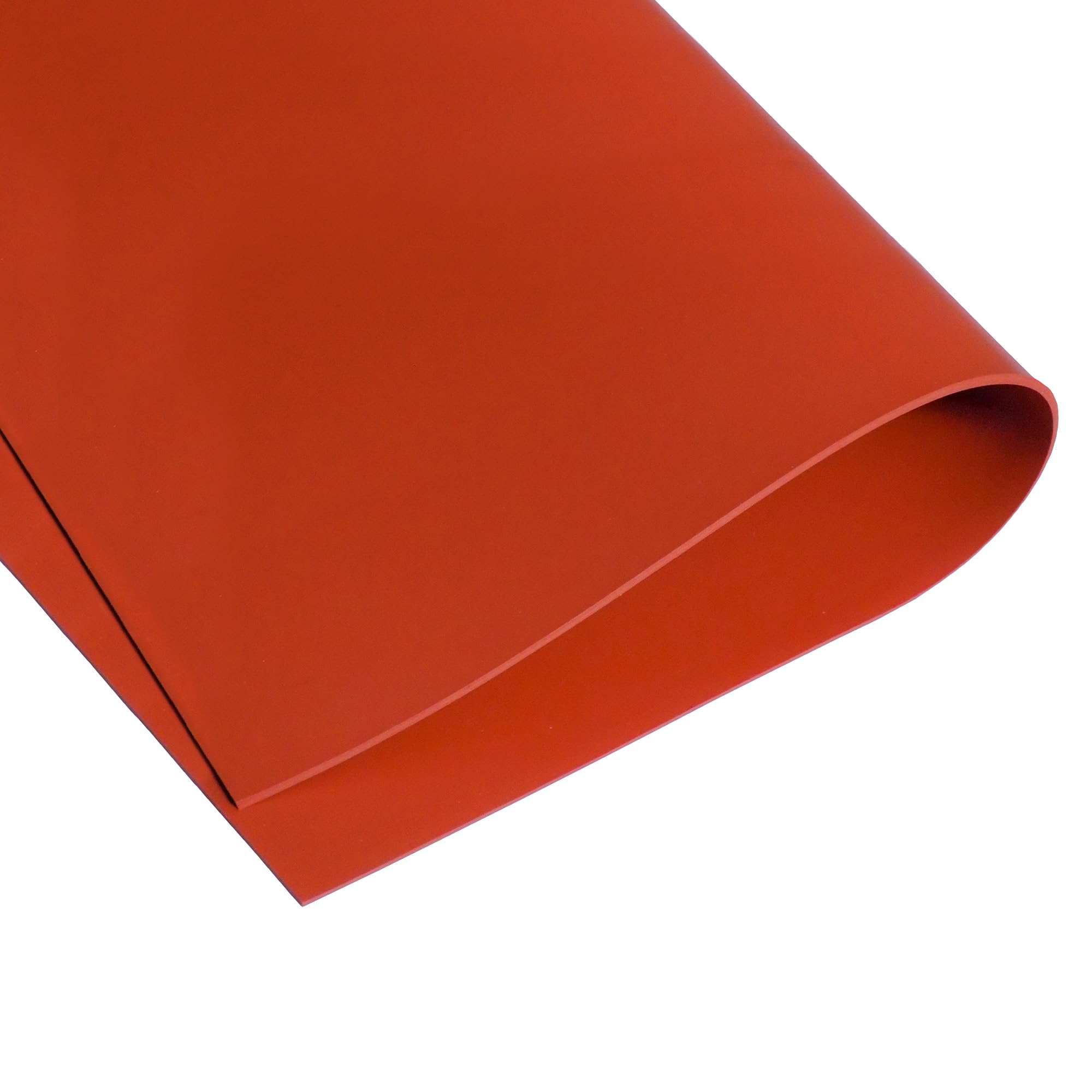 Photo 1 of Exactly Rubber - Commercial Grade Silicone Sheet, 60A Durometer Silicone Mat, -80 to 450°F Temperature Resistant Rubber Mat, Rubber Sheet with 350% Elongation, Made in The USA, 1/16 x 9" x 12", Red