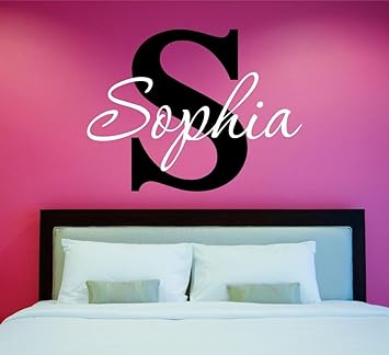 Amazon Com Girls Custom Name And Initial Wall Decal Sticker 20