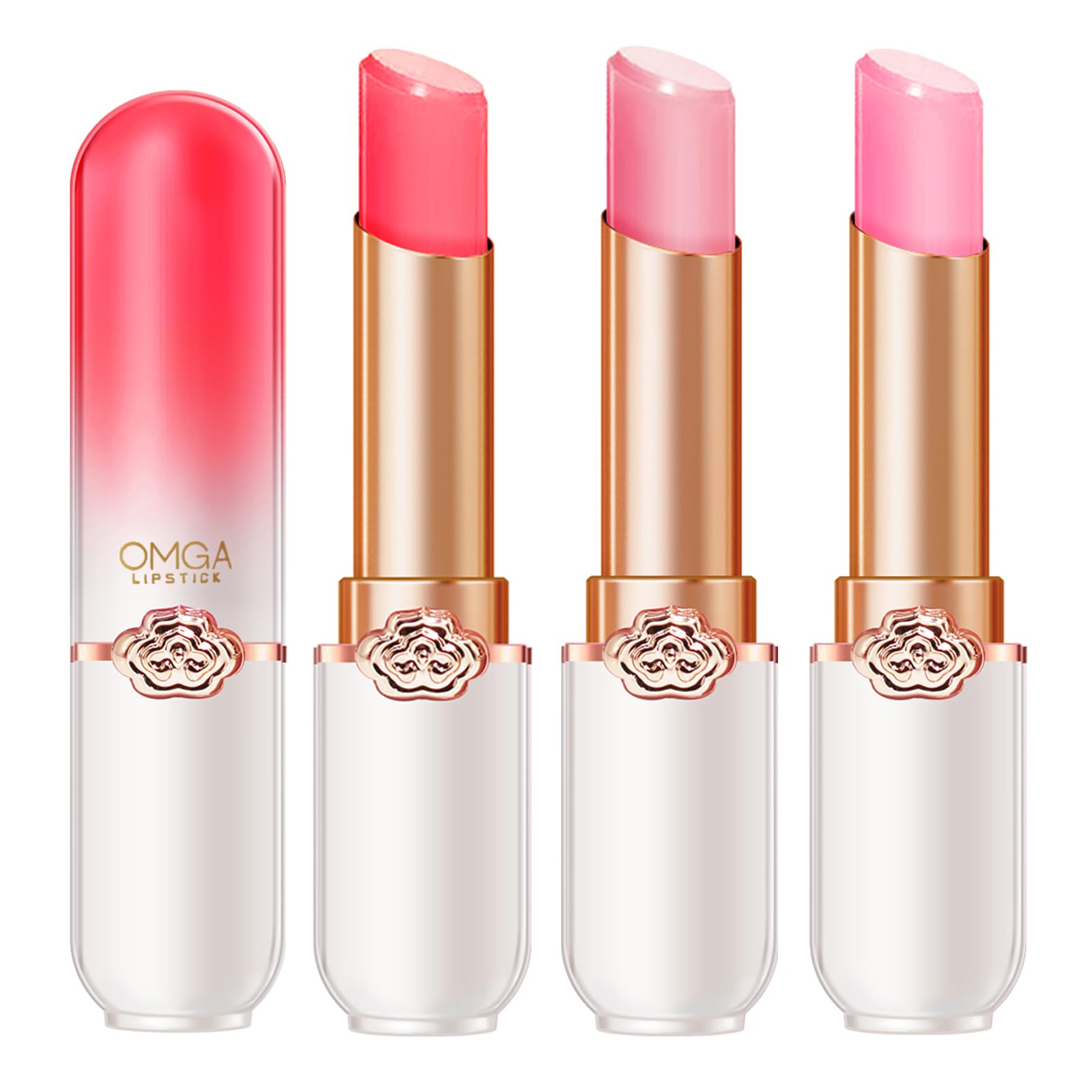 3PCS Lip Balm, Clear Colour Temperature Change Lipstick Set, Long Lasting Moisturising Lipstick Women's Lip Care, Natural Lip Protection, Lip Repair (#B)