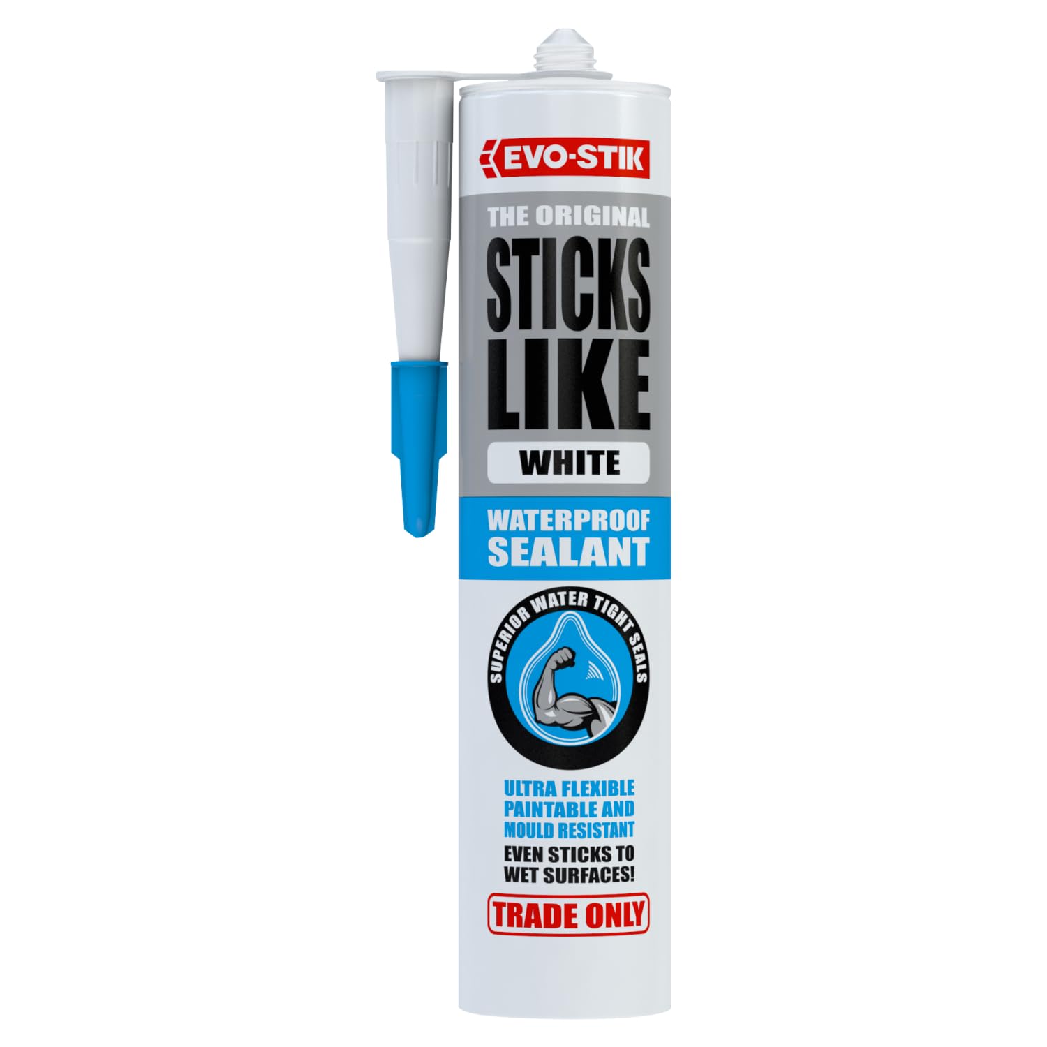 EVO-STIK Sticks Like Waterproof Sealant White - 290ml - All-Purpose -Paintable & Mould Resistant - Interior and Exterior