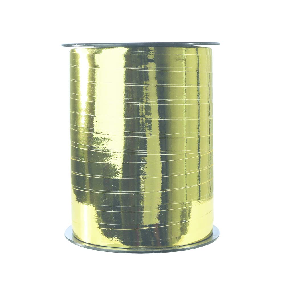 Clairefontaine 602075C - One Roll of Metallic Ribbon - Dimensions: 250 m x 7 mm - Colour: Gold - Decorative gift ribbon - DIY - Gift Wrapping Accessory
