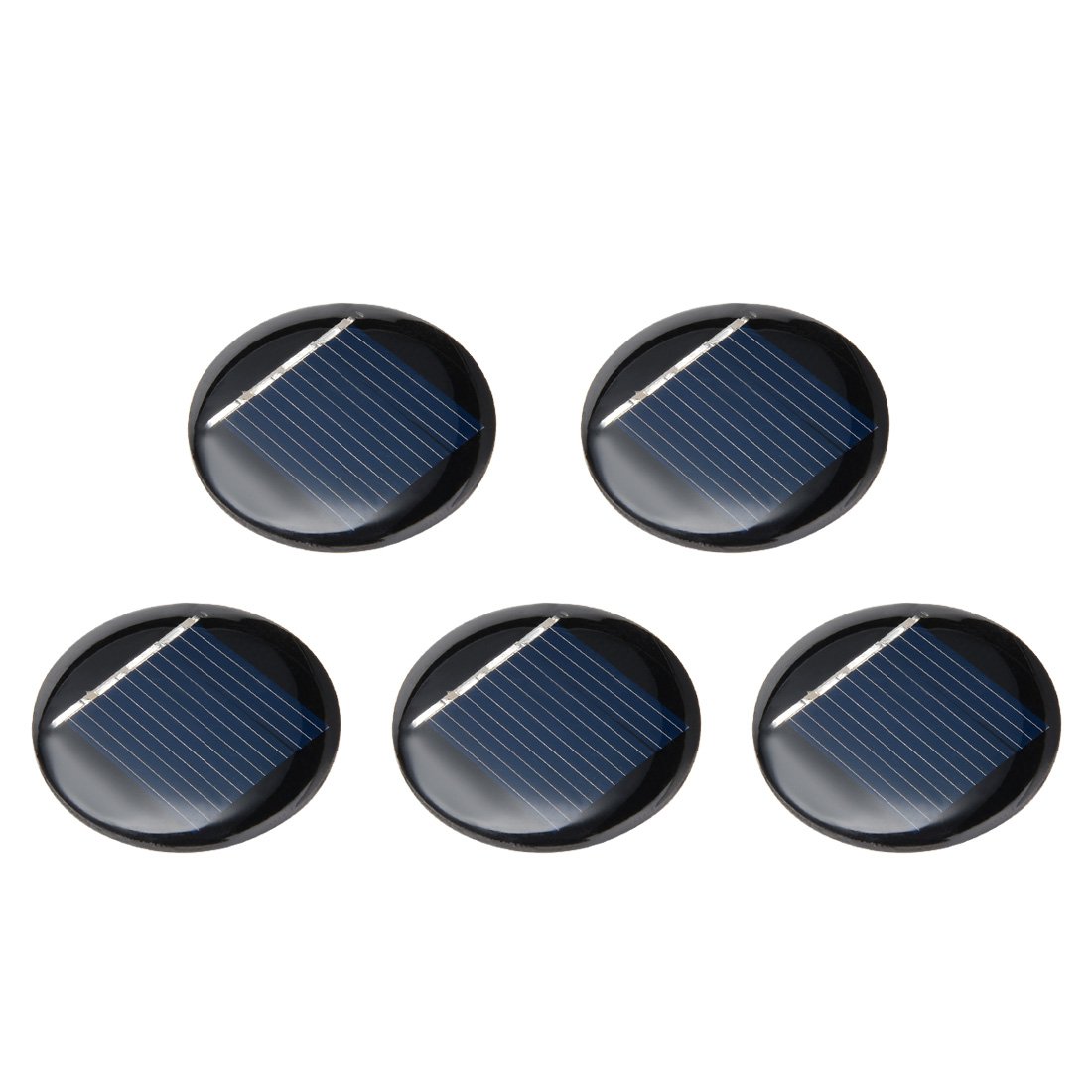 sourcingmap 5Pcs 2V 40mA Poly Mini Round Solar Cell Panel Module DIY for Light Toys Charger 36mm Diameter