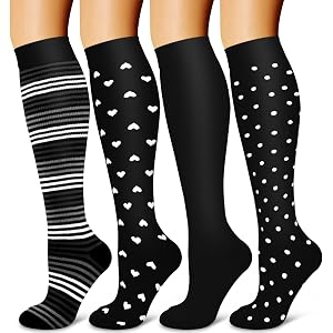 Laite Hebe 4 Pairs-Compression Socks for Women&Men Circulation-Best Support for Nurses,Running,Athletic