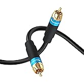BlueRigger RCA Audio Subwoofer Cable (10FT, Dual Shielded, Gold Plated RCA Connectors) – for Subwoofer, Amplifier, Home Theat
