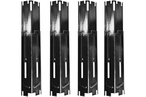 JIN BETTER GRILL PARTS Rplacement Heavy Duty Adjustable Porcelain Steel Heat Plate Shield, Heat Tent, Flavorizer Bar, Burner Cover, Flame Tamer for Gas Grill, Extends from 14" up to21.5 L, 4 Pack