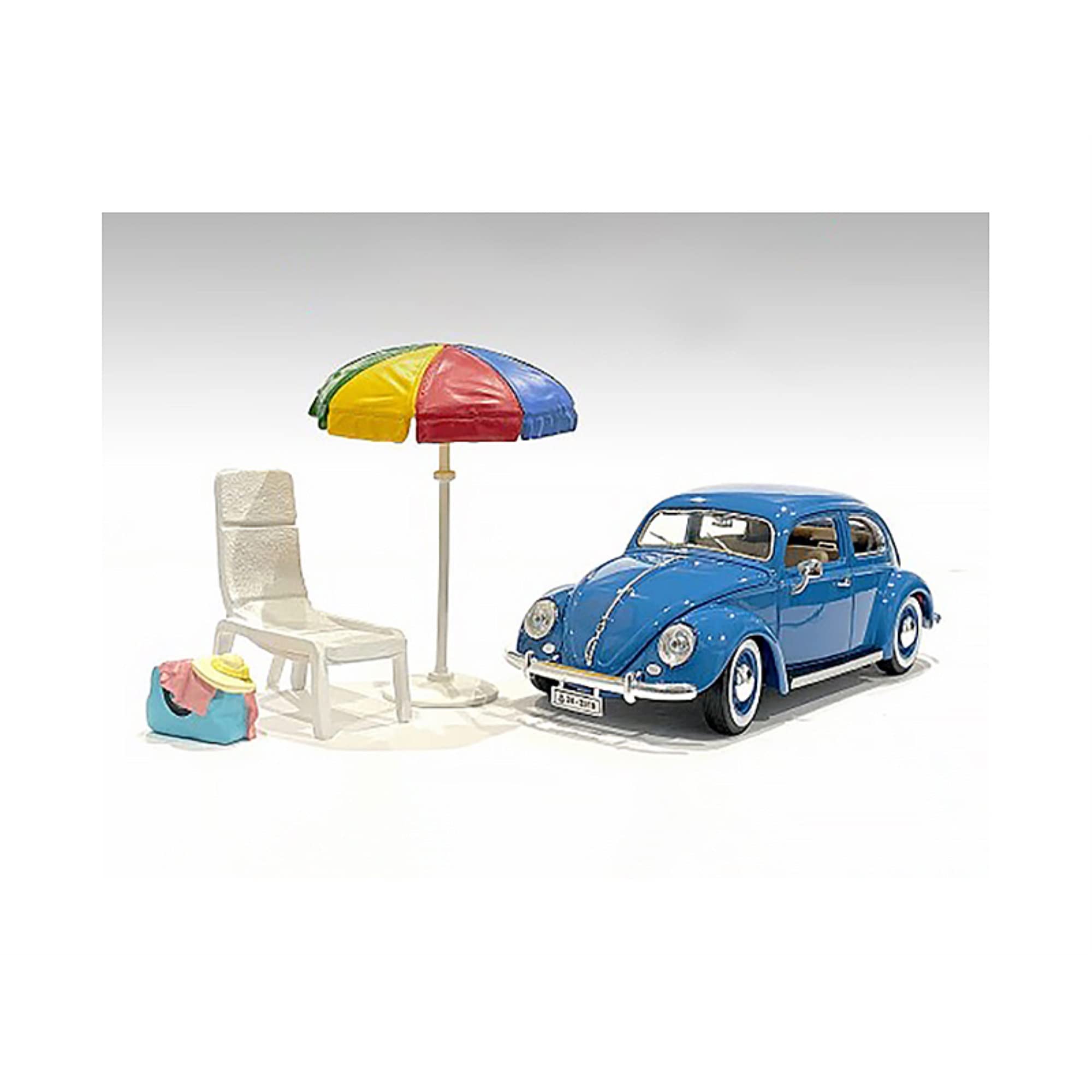 American Diorama 76317 Miniature Collection Car, Yellow/Red/Blue/Green/White