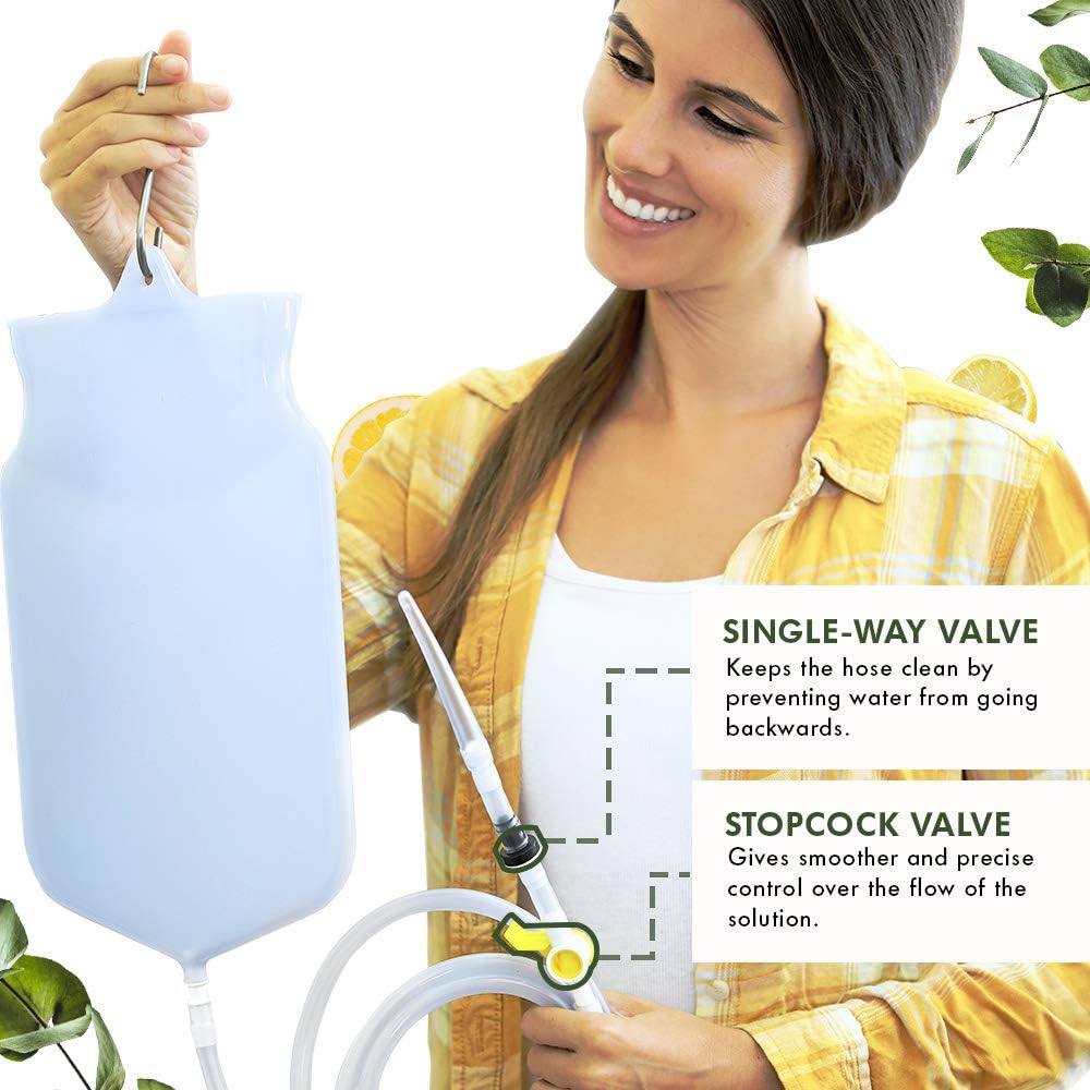 Mikacare Enema Bag Kit Clear Non-Toxic Silicone. for Coffee and Water Colon Cleanse. 6 Foot Long Hose, BPA and Phthalates Free 2 Quart: Health & Personal Care