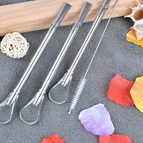 FOROREH Strohhalme 2 In 1 Trinkhalme Löffel, Edelstahl Strohhälme Sieblöffel Teelöffel für Tee, Kaffee, Zitronentee… – Bild 8