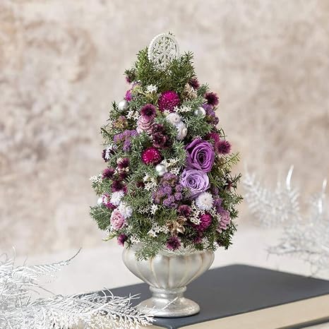 Amazon プリザーブド ドライフラワー ツリー シャイニーパープル ドライフラワー オンライン通販