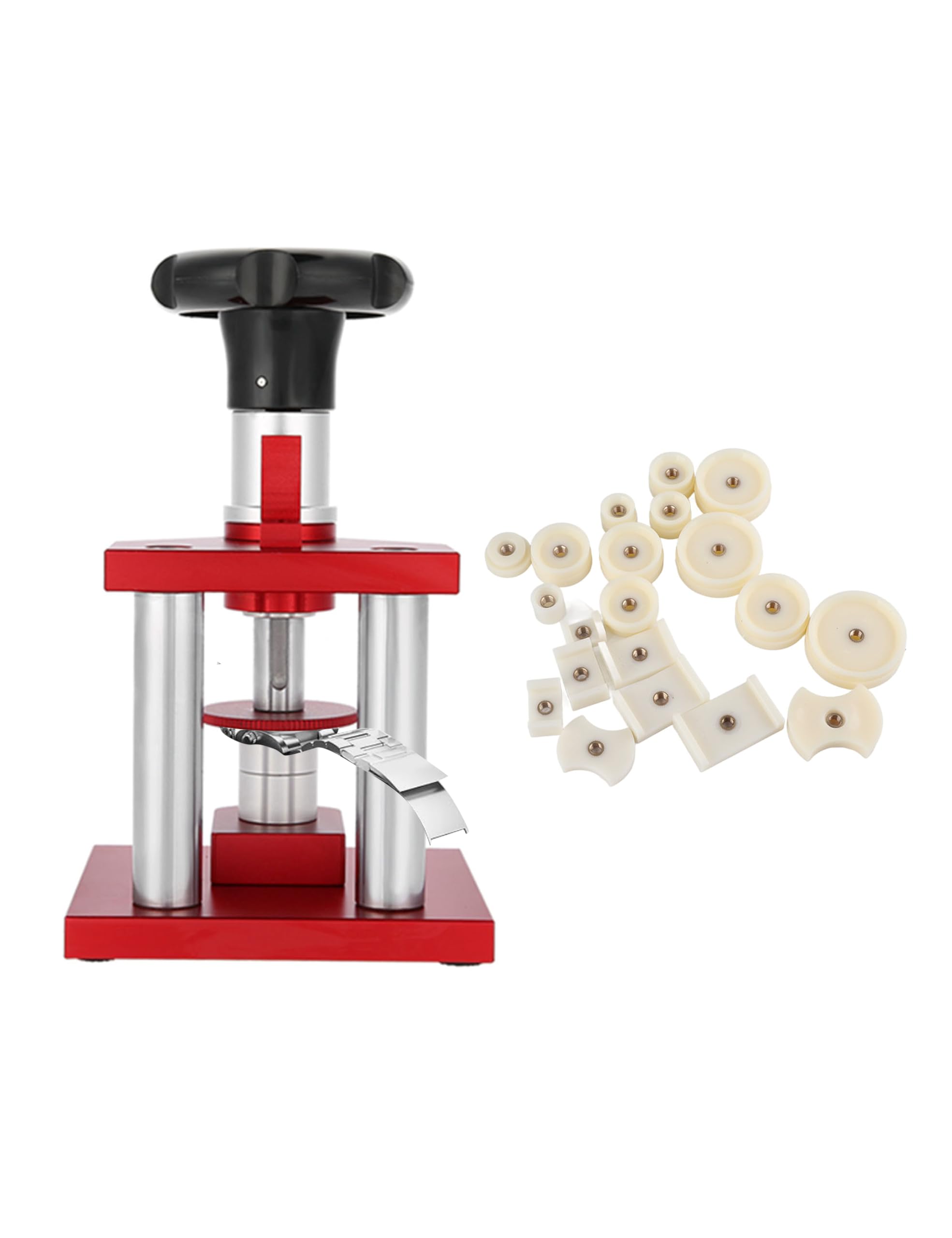 Photo 1 of Watch Press, Screw Type Crystal Bezel Watch Back Case Cover Press Tool with 20 Dies Pressing Repair for Closing Your Watch Case After Resizing, Watch Repair Tool