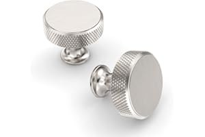 Asidrama 10 Pack Brushed Satin Nickel Kitchen Cabinet Knobs Knurled Dresser Knobs Drawer Knobs Cabinet Hardware Aluminum Knob