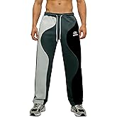 GORGLITTER Men's Y2k Baggy Sweatpants Wide Leg Color Block Patchwork Sweatpants Workout Track Pants Trousers Streetwear