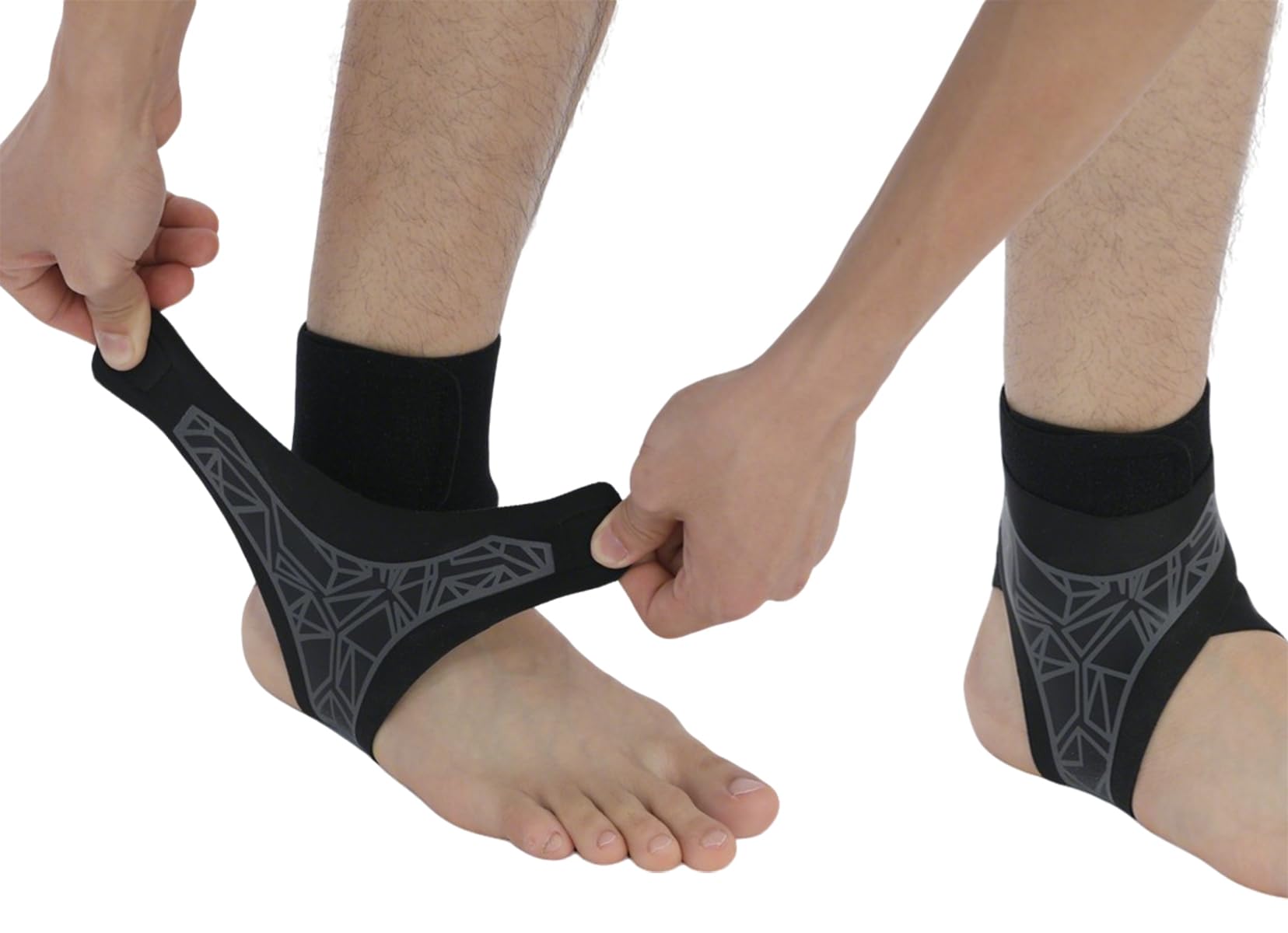 Photo 1 of 2 Pack Ankle Brace & Elastic Supports for Men & Women, Ankle Support Ankle Compression Sleeve, Plantar Fasciitis Relief Achilles Tendonitis Brace Achilles Tendonitis Wrap (Gray, L/XL)
