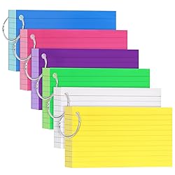 YAGUAO Colored Index Cards 3x5 Inch with Plastic