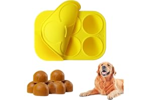 HOOYIYUUX 6 Cavities Dog Treat Molds with Lid Compatible with Woof Pupsicle and Power Chewer Pupsicle, Silicone Molds for Dog Frozen Treats, Reusable Tray for Making Refill Treats for The Pupsicle Toy