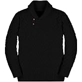 Teurkia Boys' Casual Knit Cable Turtleneck Sweater Rib Cuff Pullover for Kids