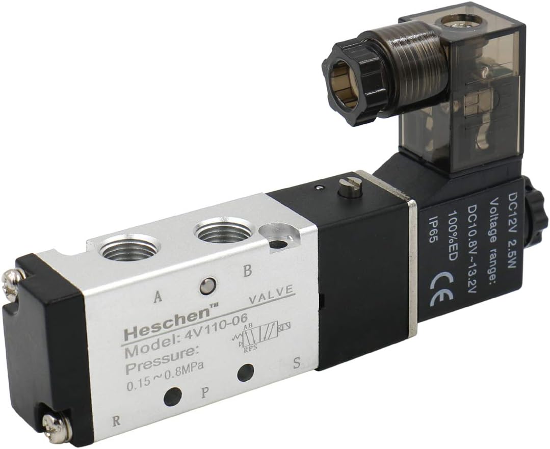 heschen eléctrico neumática válvula solenoide 4 V110 – 06 12 VDC 2,5 W PT1/8 5 way 2 posición CE