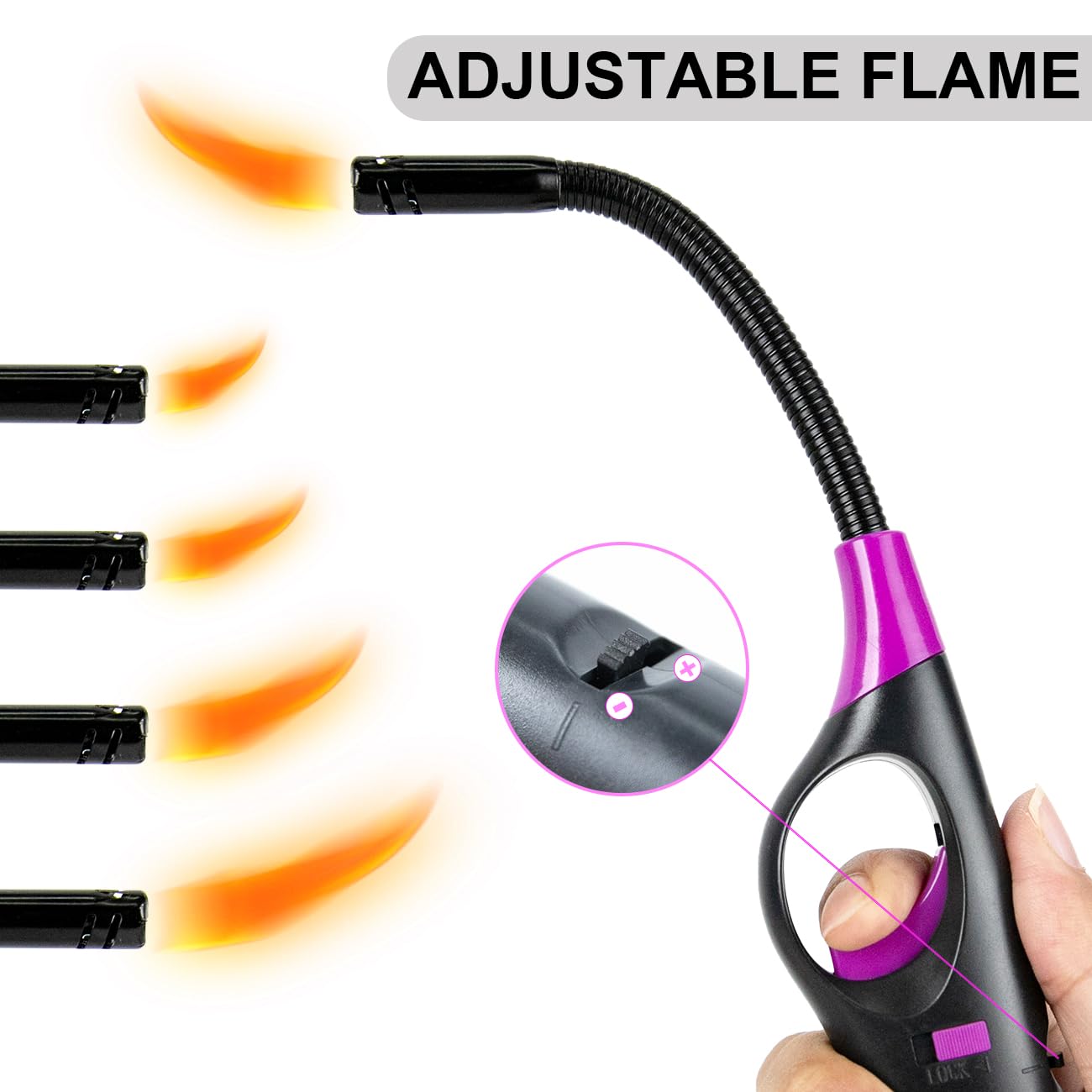 4 Pack Lighter Refillable Butane Lighters, Candle Lighters for Candle Camping Fireplace Party BBQ Grill(No Fuel)