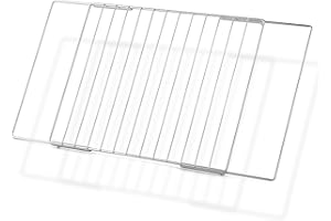 Atgestore 304 Stainless Steel Adjustable Oven Rack Replacement for Samsung GE Frigidaire Whirlpool LG Kenmore Maytag Electrolux Oven Universal Extendable Oven Wire Rack, Adjusts from 17.3-25.6 In Wide