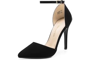 DREAM PAIRS Women's Oppointed-Lacey Pointed Toe Ankle Strap High Heel Stiletto Pumps Wedding Dress Shoes