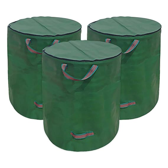 Directtyteam Gartensack VerschließBar Wasserdicht 272L Gartenabfallsack GartensäCke Mit Deckel Und Reissverschluss Der GrüNe 