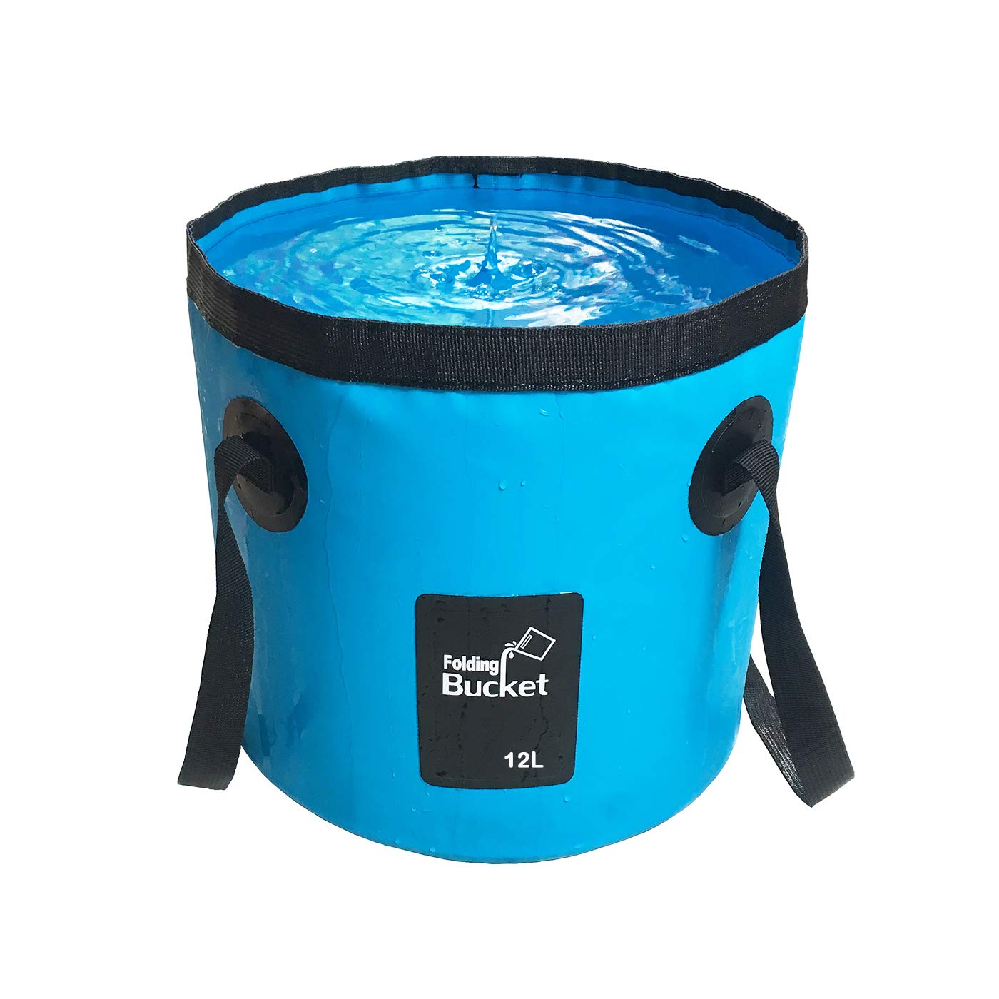 Collapsible Bucket, 3&5 Gallons Multifunctional Portable Collapsible Fishing Bucket -Wash Basin Folding Bucket -Water Container for fishing-Camping-Gardening (Blue, 12L)