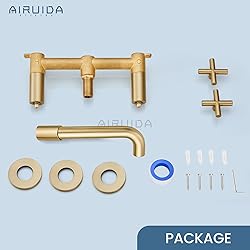 Airuida Solid Brass Widespread Wall Mount Bathroom