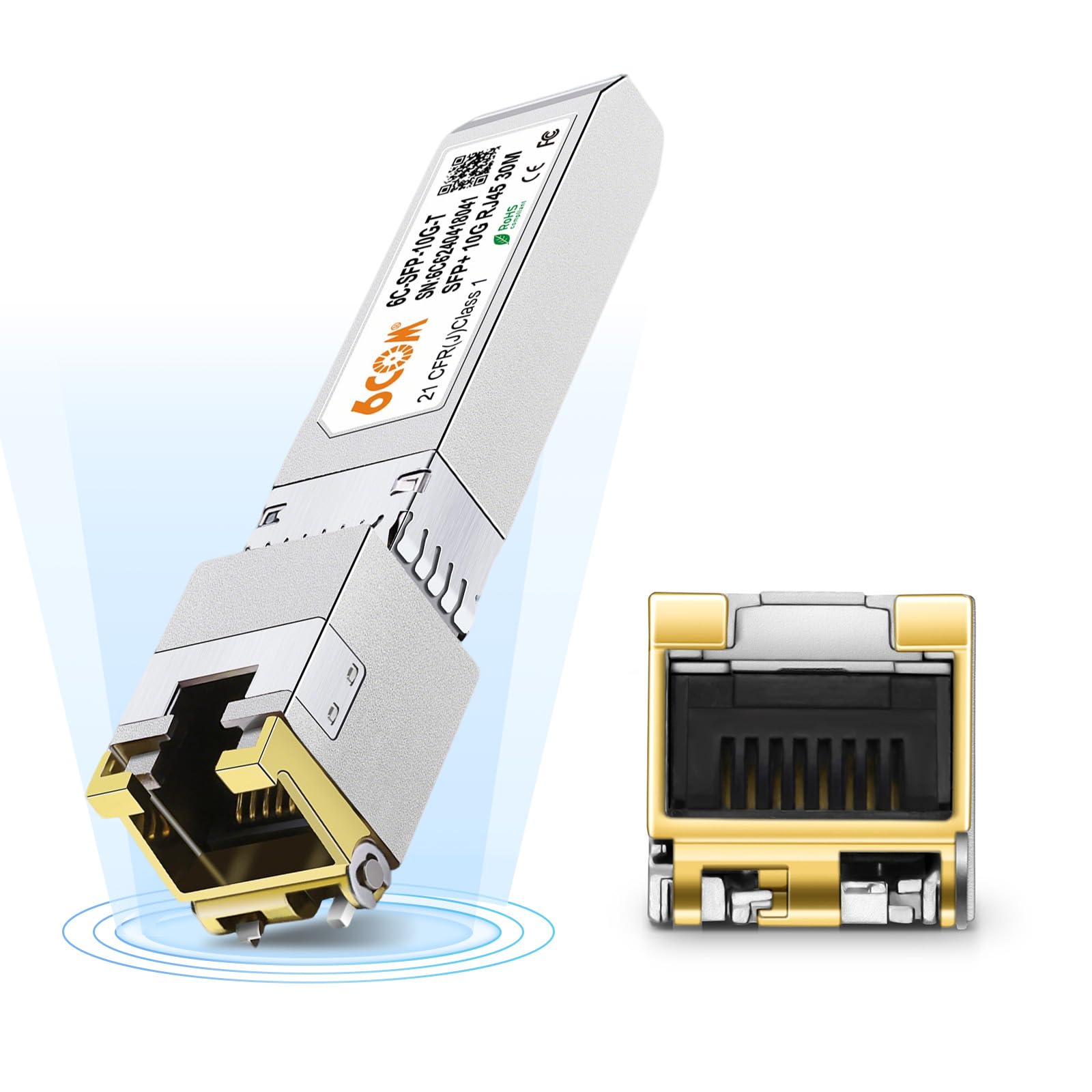6COMGIGA 10GBase-T SFP+ RJ45 Copper Module Transceiver for Cisco SFP-10G-T-S, Ubiquiti, D-Link, Supermicro, Netgear, Mikrotik, and Other Open Switch, up to 30m