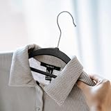 KEPLIN Velvet Hangers 50 Pack Non-Slip with Tie Bar 360° Hook Black view 7