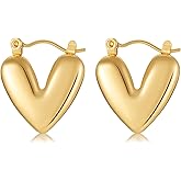 shinelab Heart Earrings for Women Mother Drop Dangle Hoops Earrings for Love Trendy Fashion Jewelry