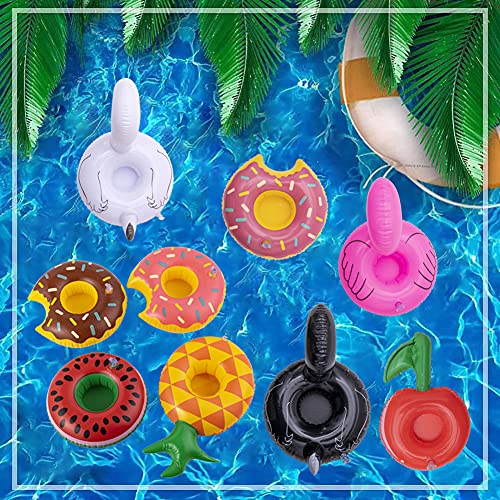 Rainbow Kingdom Inflatable Drink Holders, 9 Packs Inflatable Cup Coasters Drink Floats Floating Drink Holder Bath Toys for Kids and Swimming Pool Party