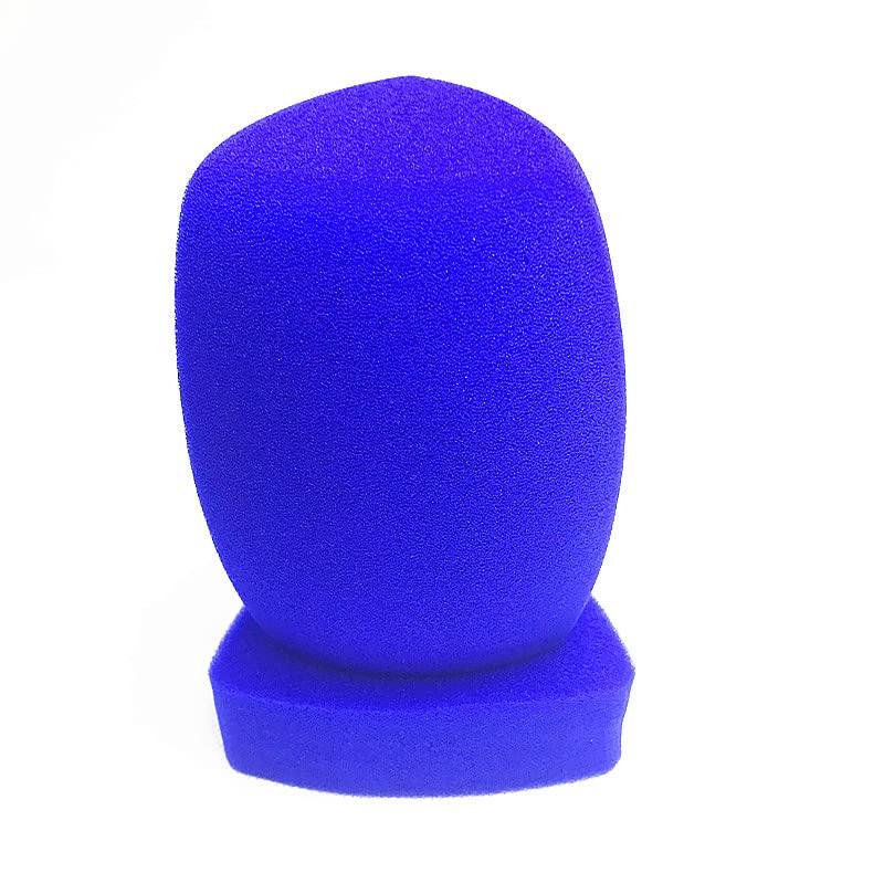 TV Microphone Windscreen Interview Mic Handheld Windshield large Microphone Cover Customized Microphone Sponge For TV Stations Reporters Interview(Blue)