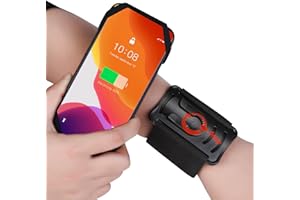 Inspack Wrist Band Phone Holder for Running, 360°Rotatable Accessories Removable Universal, Fit 4.5-7.0 Inch Cell Phones for iPhone 15 14 13 Pro Max/Pro/Mini/12/11/Se/Xs Samsung One Plus 12/11