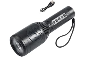 B S Handled Pocktet Mega Phone Speaker 5-in-1 Bullhorn Bear Horn with Handheld Flashlight Type,3 Light Modes,Buit-in-Siren,TF Card MP3 Player for Outdoor and Indoor,Camping,Emergencies