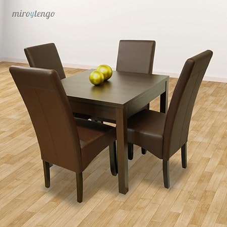 Pack De Table Extensible Et 4 Chaises Osaka Wenge Ensemble De