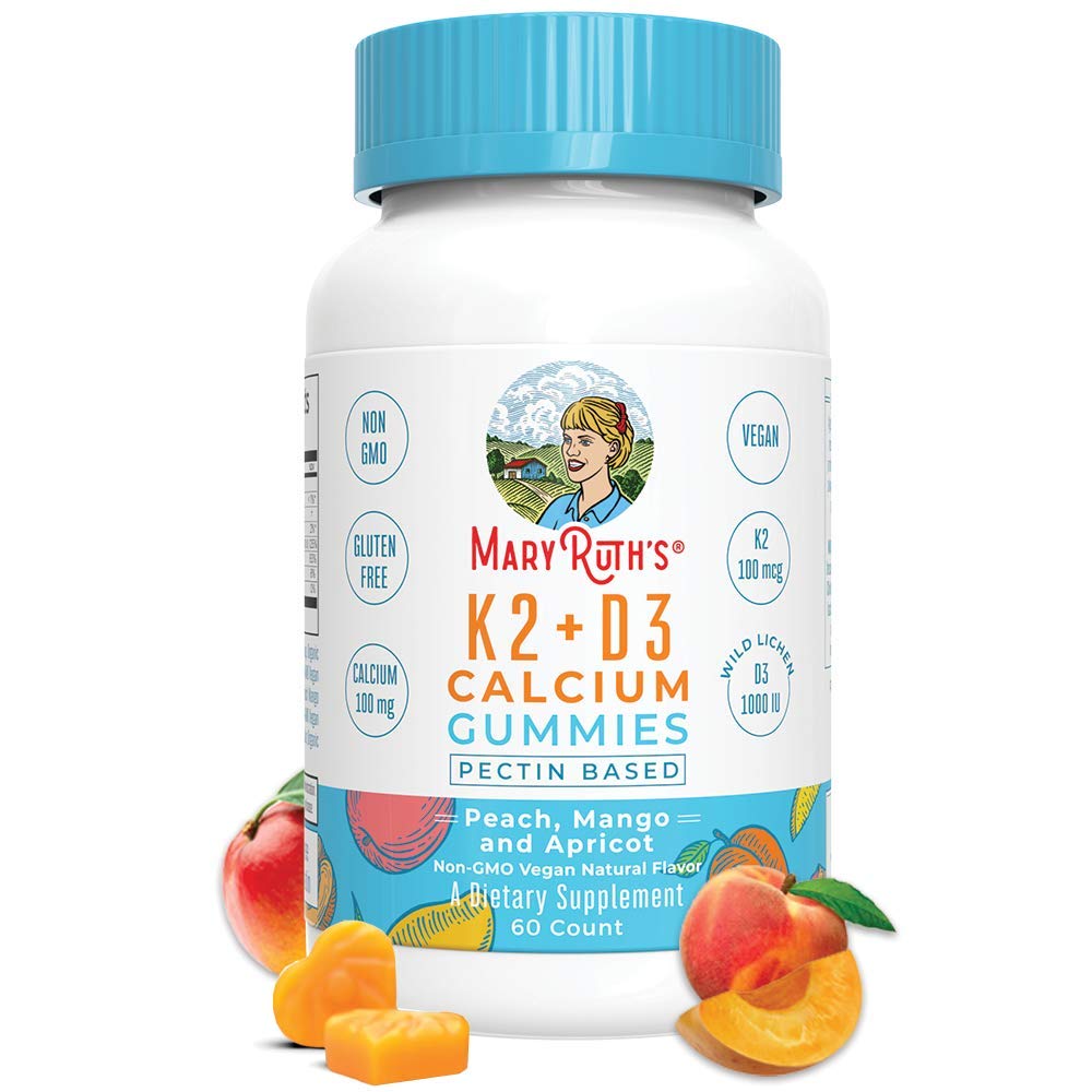 Organic Vegan Vitamin K2+D3 Calcium Gummies (Plant Based) by MaryRuth